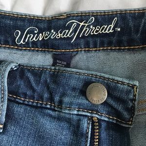 Mid-rise medium wash jeans